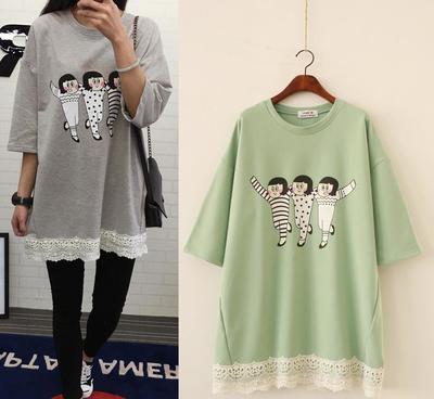 甜美新風尚，輕盈一夏——A80L64花邊寬松純棉五分袖T恤女裝批發指南